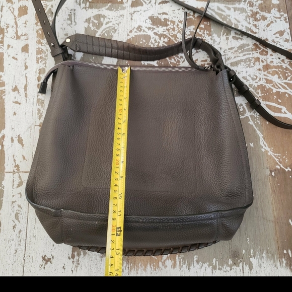 All Saints Mori Hobo Bag in Grey/Brown Leather - Picture 11 of 12